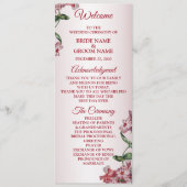 Programme Mariage Moderne aux Feuilles Vertes Florales Roses (Devant)