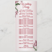 Programme Mariage Moderne aux Feuilles Vertes Florales Roses (Dos)