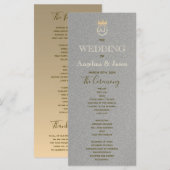 Programme Mariage moderne avec monogramme royal en feuille d (Devant / Derrière)