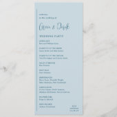 Programme Mariage Moderne Bleu Atténué avec Élégance (Devant)