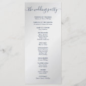 Programme Mariage moderne bleu marine et argenté On fait (Dos)