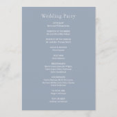 Programme Mariage Moderne Bleu Poussiéreux Élégant (Dos)