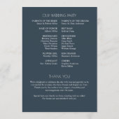 Programme Mariage moderne centré sur la typographie (Dos)