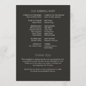 Programme Mariage moderne centré sur la typographie (Dos)