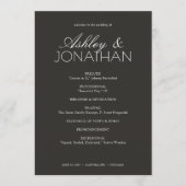 Programme Mariage moderne centré sur la typographie (Devant)