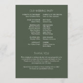 Programme Mariage moderne centré sur la typographie (Dos)