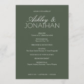 Programme Mariage moderne centré sur la typographie (Devant)