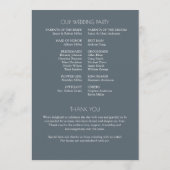 Programme Mariage moderne centré sur la typographie (Dos)