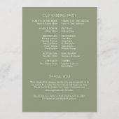 Programme Mariage moderne centré sur la typographie (Dos)