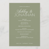 Programme Mariage moderne centré sur la typographie (Devant)