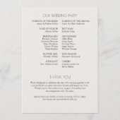 Programme Mariage moderne centré sur la typographie (Dos)