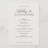 Programme Mariage moderne centré sur la typographie (Devant)