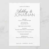 Programme Mariage moderne centré sur la typographie (Devant)