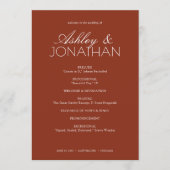 Programme Mariage moderne centré sur la typographie (Devant)