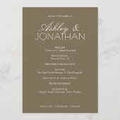 Programme Mariage moderne centré sur la typographie (Devant)