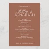 Programme Mariage moderne centré sur la typographie (Devant)