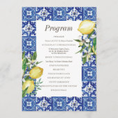 Programme Mariage moderne citron feuillage bleu méditerranée (Devant)