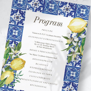 Programme Mariage moderne citron feuillage bleu méditerranée
