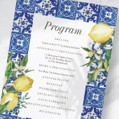 Programme Mariage moderne citron feuillage bleu méditerranée