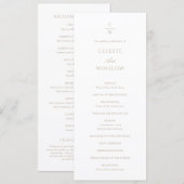 Programme Mariage Moderne Classique Monogramme Or Vintage (Devant / Derrière)