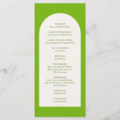 Programme Mariage Moderne Élégant à Arche Verte Vibrante (Dos)