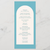 Programme Mariage Moderne Élégant Aqua Sarcelle Voûte (Dos)