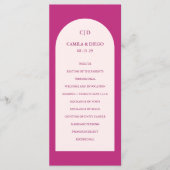 Programme Mariage Moderne Élégant Arc Rose Chaud (Devant)