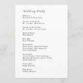 Programme Mariage Moderne Élégant en Noir et Blanc (Dos)