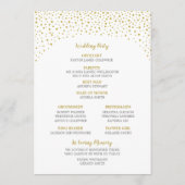 Programme Mariage moderne Elegant Gold Confetti (Dos)
