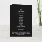 Programme Mariage moderne élégant noir et blanc (Dos)