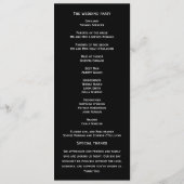Programme Mariage moderne élégant noir et blanc (Dos)