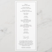 Programme Mariage Moderne Élégant Noir et Blanc (Dos)