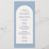 Programme Mariage Moderne Élégant Poussiéreux Bleu (Dos)