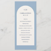 Programme Mariage Moderne Élégant Poussiéreux Bleu (Devant)