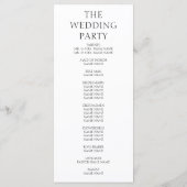 Programme Mariage Moderne Élégant Script Noir & Blanc (Dos)