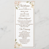 Programme Mariage Moderne Floral Cadre de Verdure Rose Blanc (Devant)