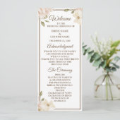 Programme Mariage Moderne Floral Cadre de Verdure Rose Blanc (Debout devant)