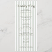 Programme Mariage Moderne Minimaliste Bandes Vertes (Dos)