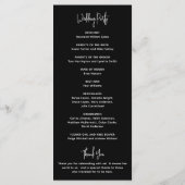 Programme Mariage moderne minimaliste noir (Dos)