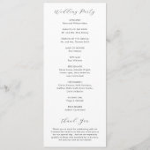 Programme Mariage moderne minimaliste noir et blanc (Dos)