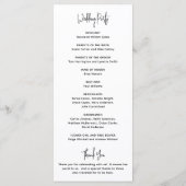 Programme Mariage moderne minimaliste noir et blanc (Dos)