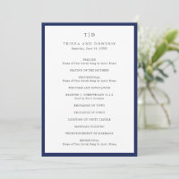 Mariage Moderne Monogramme Bleu Marine Élégant
