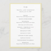 Programme Mariage Moderne Monogramme Jaune Beurre Élégant (Devant)