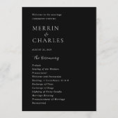 Programme Mariage moderne noir élégant (Devant)