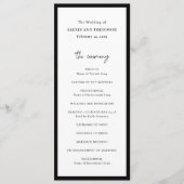 Programme Mariage moderne noir et blanc chic (Devant)