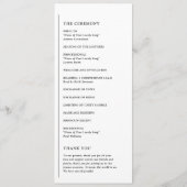 Programme Mariage moderne noir et blanc de Grace (Dos)