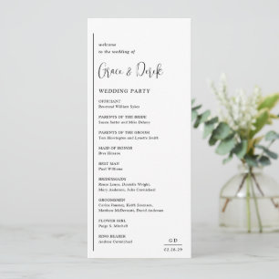 Programme Mariage moderne noir et blanc de Grace