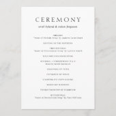 Programme Mariage Moderne Noir et Blanc Élégant (Devant)