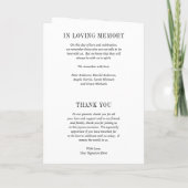 Programme Mariage Moderne Noir et Blanc Gras (Dos)