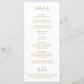 Programme Mariage Moderne Or Minimaliste (Dos)